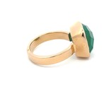 Ring square green goldplated