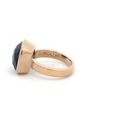 Ring square black goldplated