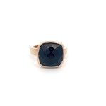 Ring square black goldplated