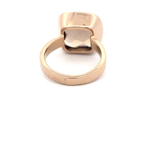 Ring square brown goldplated