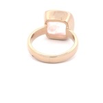 Ring square pink light goldplated
