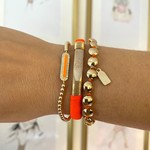 Bangle rope heart orange goldplated