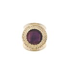 Ring flat stone purple goldplated