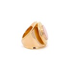 Ring flat stone pink light goldplated