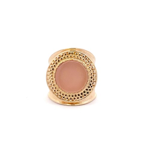 Ring flat stone pink light goldplated