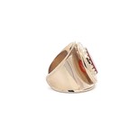 Ring flat stone red goldplated