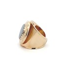 Ring flat stone grey goldplated