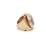 Ring flat stone grey goldplated