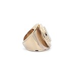 Ring flat stone white goldplated