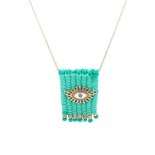 Necklace eye arrabic turquoise goldplated