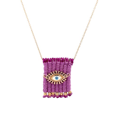 Necklace eye arrabic purple goldplated