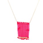 Necklace eye arrabic fuchsia goldplated