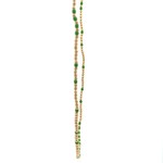 Necklace 2mm green light gold coloured