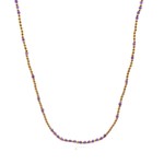 Necklace 2mm purple gold coloured