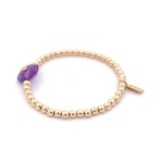 Heart stone purple gold coloured Heart stone purple gold coloured