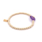 Heart stone purple gold coloured Heart stone purple gold coloured