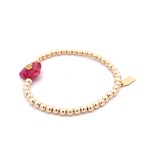Heart stone fuchsia gold coloured Heart stone fuchsia gold coloured