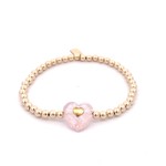 Heart stone pink light gold coloured Heart stone pink light gold coloured