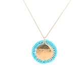 Necklace lucky sun blue light goldplated