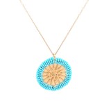 Necklace lucky sun blue light goldplated