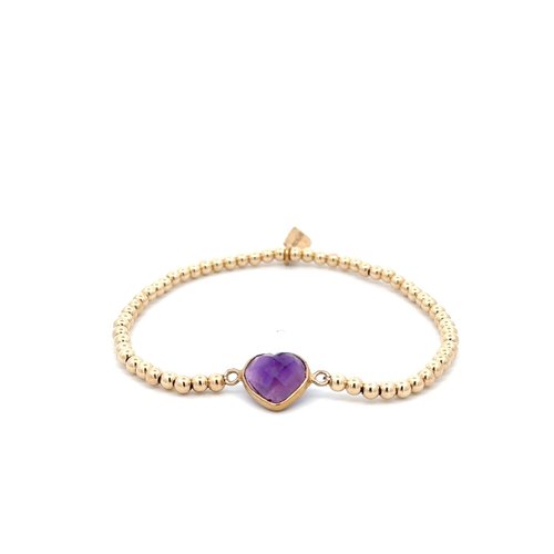 Heart small purple gold coloured