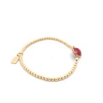 Heart small fuchsia gold coloured