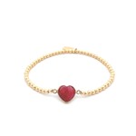 Heart small fuchsia gold coloured