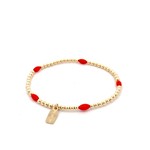 Oval 5 red gold coloured