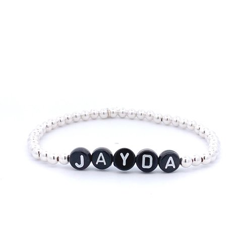 Round initials black silver