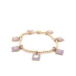 Square hang 7 lila gold coloured