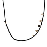 Necklace grapes black goldplated