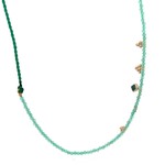 Necklace grapes green goldplated