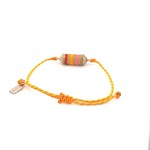 Bus luck charm multi orange goldplated