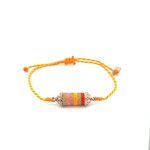 Bus luck charm multi orange goldplated Bus luck charm multi orange goldplated