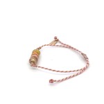 Bus luck charm multi pink light goldplated