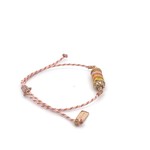 Bus luck charm multi pink light goldplated