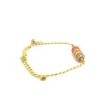 Bus luck charm multi yellow goldplated