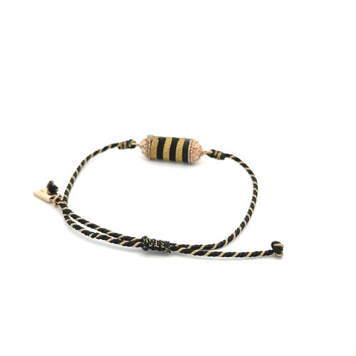 Bus luck charm multi black goldplated