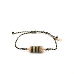 Bus luck charm multi black goldplated