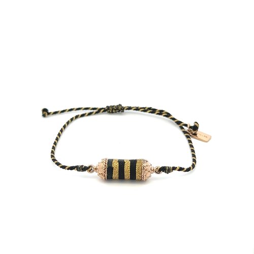 Bus luck charm multi black goldplated