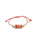 Bus luck charm multi red pink goldplated Bus luck charm multi red pink goldplated
