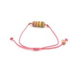 Bus luck charm multi pink goldplated