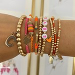 Bus luck charm multi orange goldplated Bus luck charm multi orange goldplated