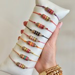 Bus luck charm multi red pink goldplated Bus luck charm multi red pink goldplated
