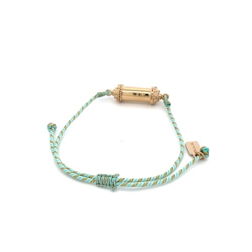 Bus luck charm turquoise goldplated