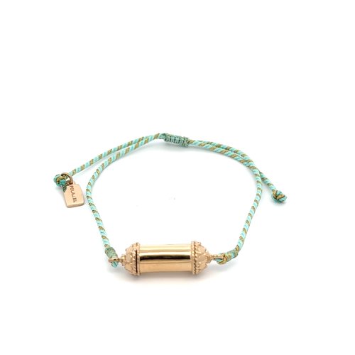 Bus luck charm turquoise goldplated