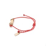 Bus luck charm red pink goldplated