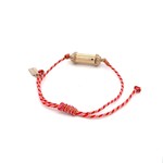 Bus luck charm red pink goldplated