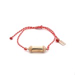 Bus luck charm red pink goldplated