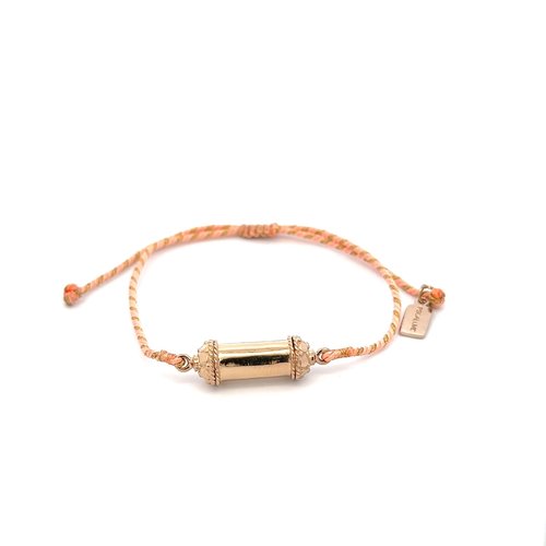 Bus luck charm peach goldplated